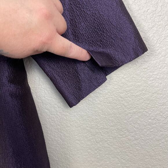 Eileen Fisher Purple Silk Crinkle Snap Button 3/4 Sleeve Jacket Small - Picture 6 of 12